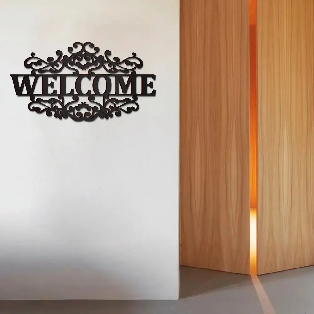 Beautiful Welcome Design Wooden Wall Hanging, Living Room Wooden Wall Decoration Medium(12 inch X 22 inch)