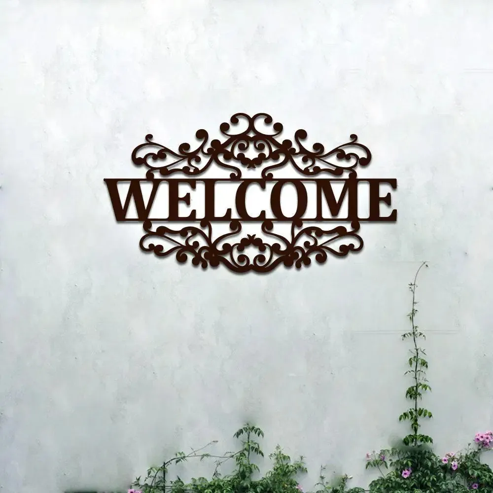 Beautiful Welcome Design Wooden Wall Hanging, Living Room Wooden Wall Decoration Medium(12 inch X 22 inch)