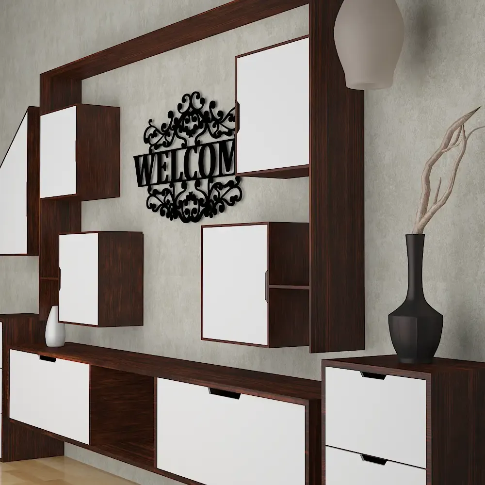 Beautiful Welcome Design Wooden Wall Hanging, Living Room Wooden Wall Decoration Medium(12 inch X 22 inch)