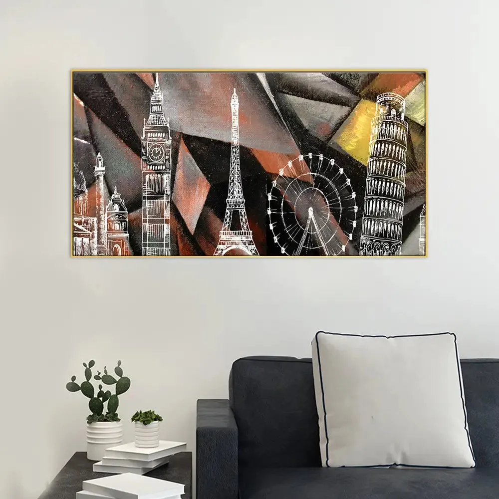 Beautiful World Famous Monuments Scenery Wall Painting & Art Canvas Printed With Frame