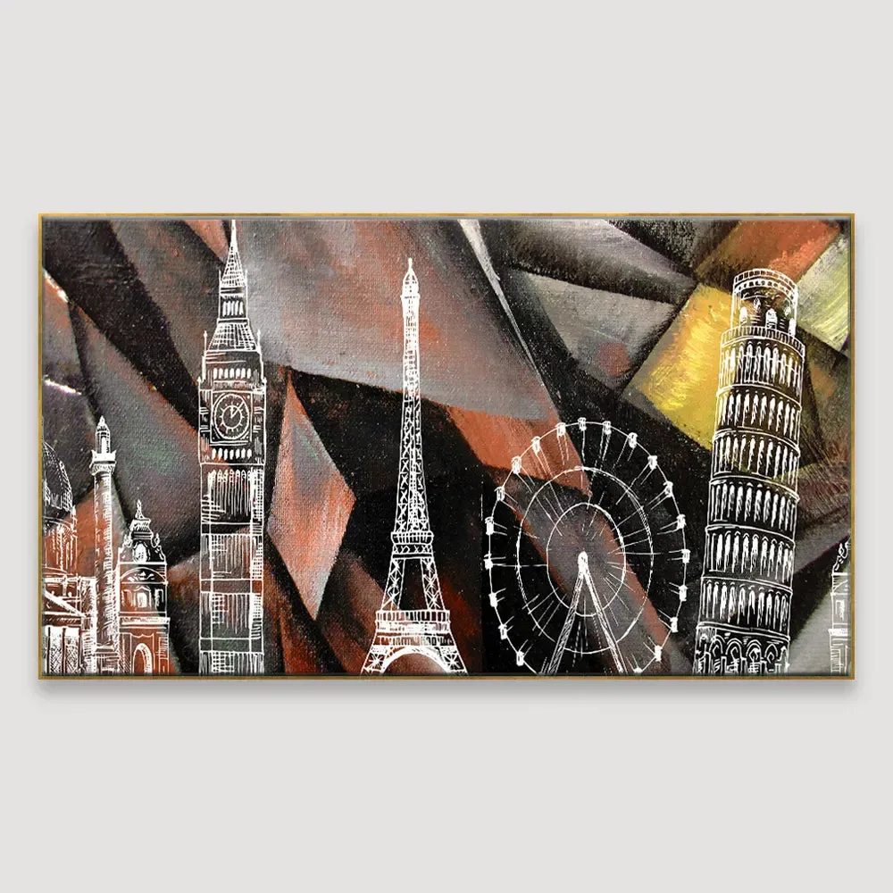 Beautiful World Famous Monuments Scenery Wall Painting & Art Canvas Printed With Frame