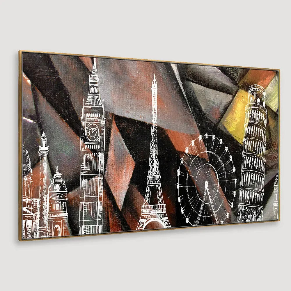 Beautiful World Famous Monuments Scenery Wall Painting & Art Canvas Printed With Frame