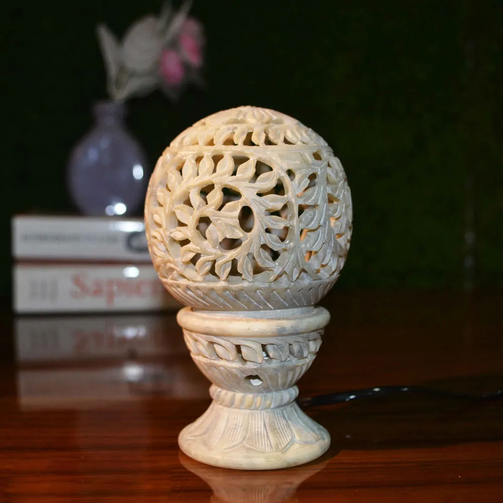 Beautifully Carved Elegant Night Lamp for Living Room (Without Bulb)