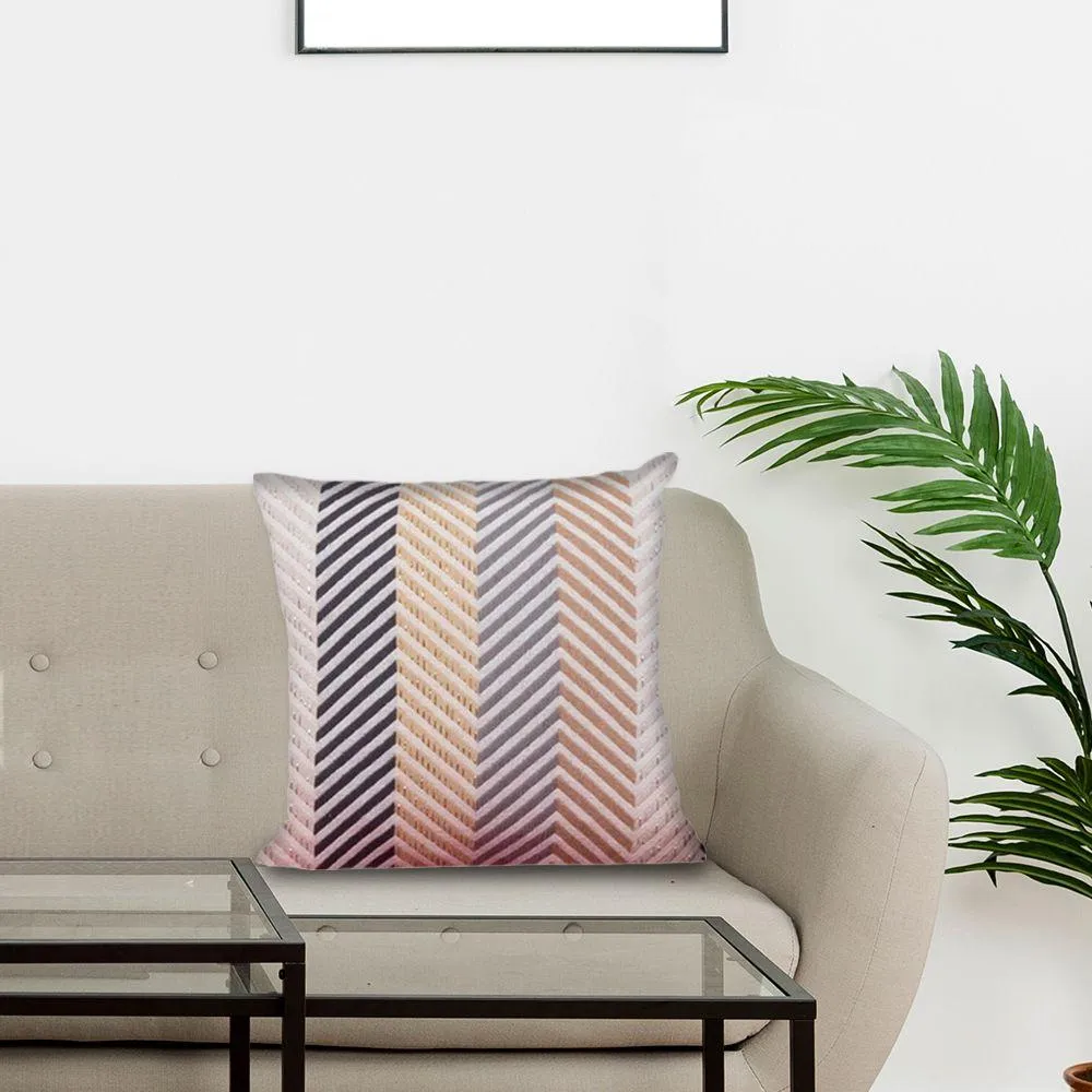 Beige Chevron Cushion Cover
