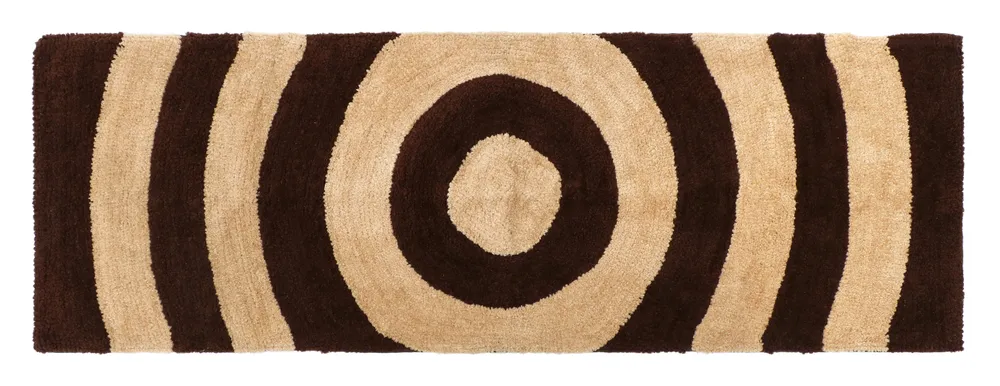 Beige & Coffee Spiral Designer Polyester Bedside Runner