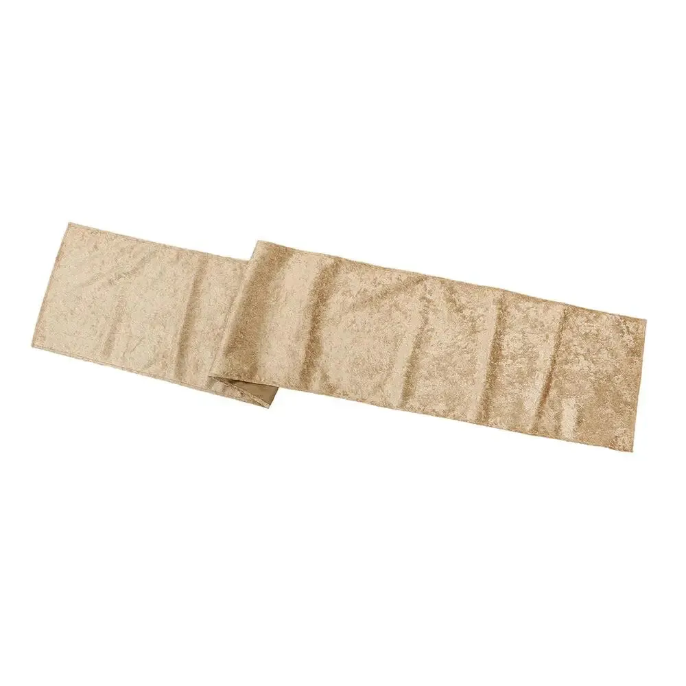 Beige Designed Velvet Table Runner