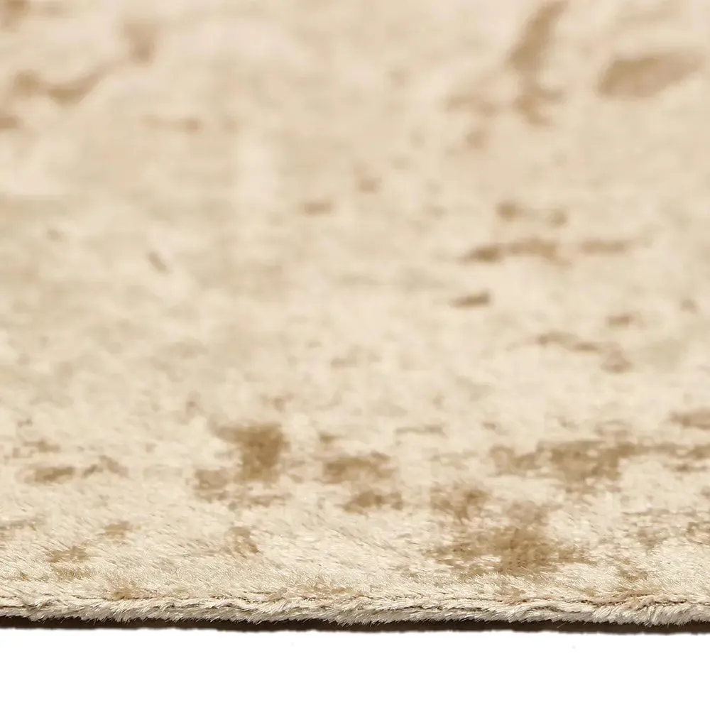 Beige Designed Velvet Table Runner