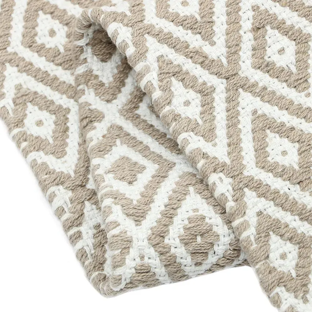 Beige Designer Handwoven Area Rug (70 x 140) cm