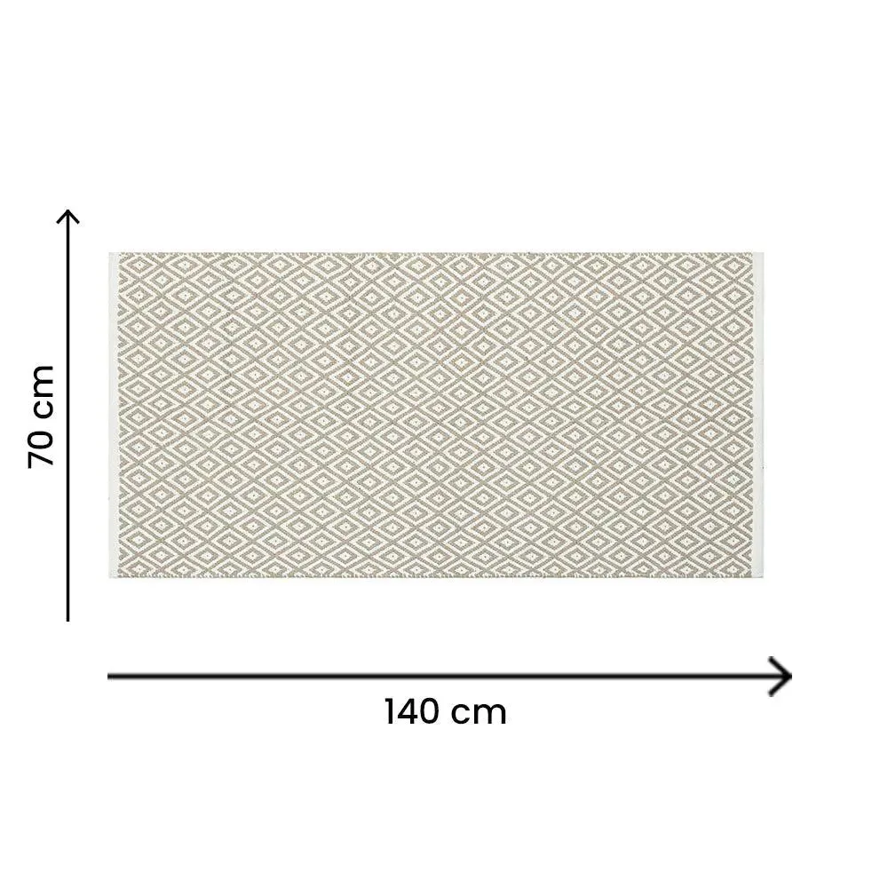 Beige Designer Handwoven Area Rug (70 x 140) cm