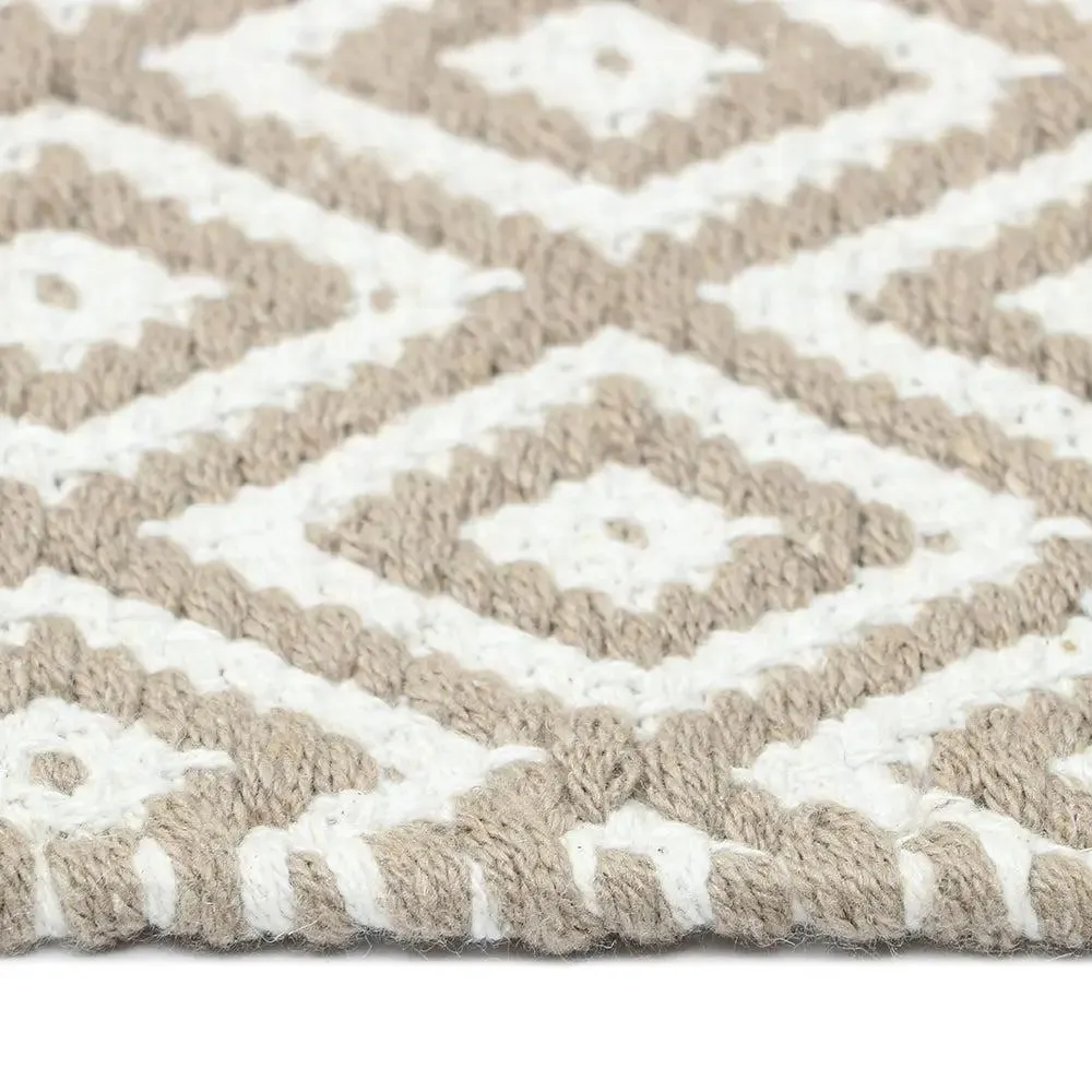 Beige Designer Handwoven Area Rug (70 x 140) cm