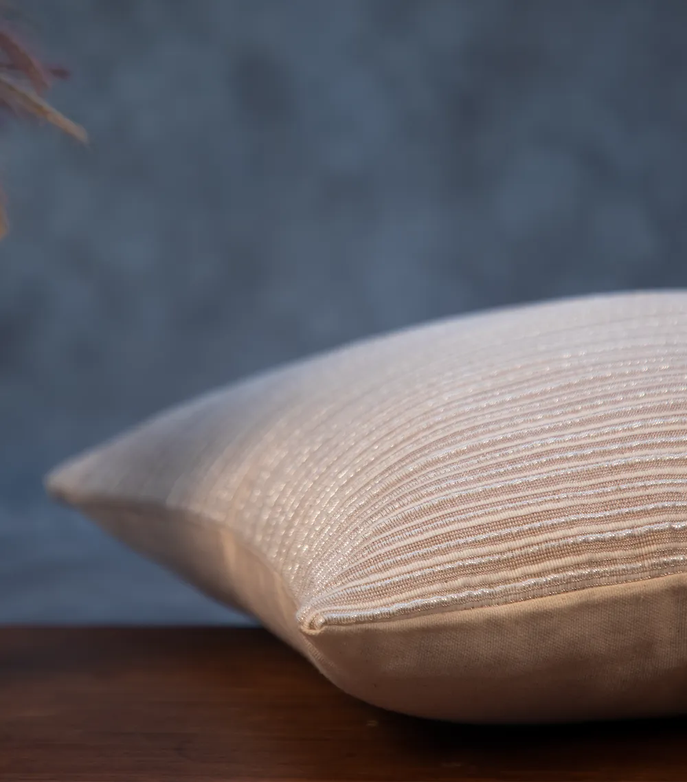 Beige Fancy Fiber Cushion Cover