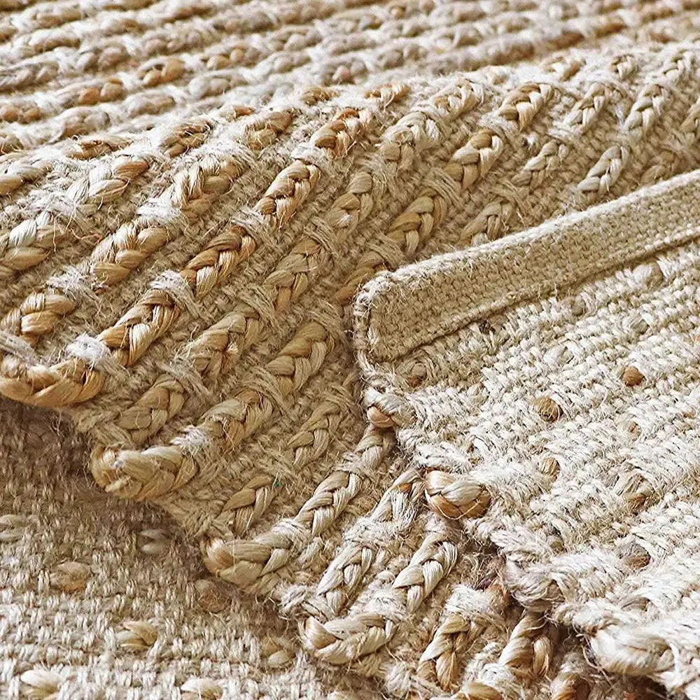 Beige Jute Braided Area Rug (5 x 8) ft
