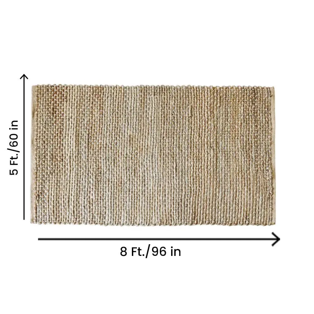 Beige Jute Braided Area Rug (5 x 8) ft