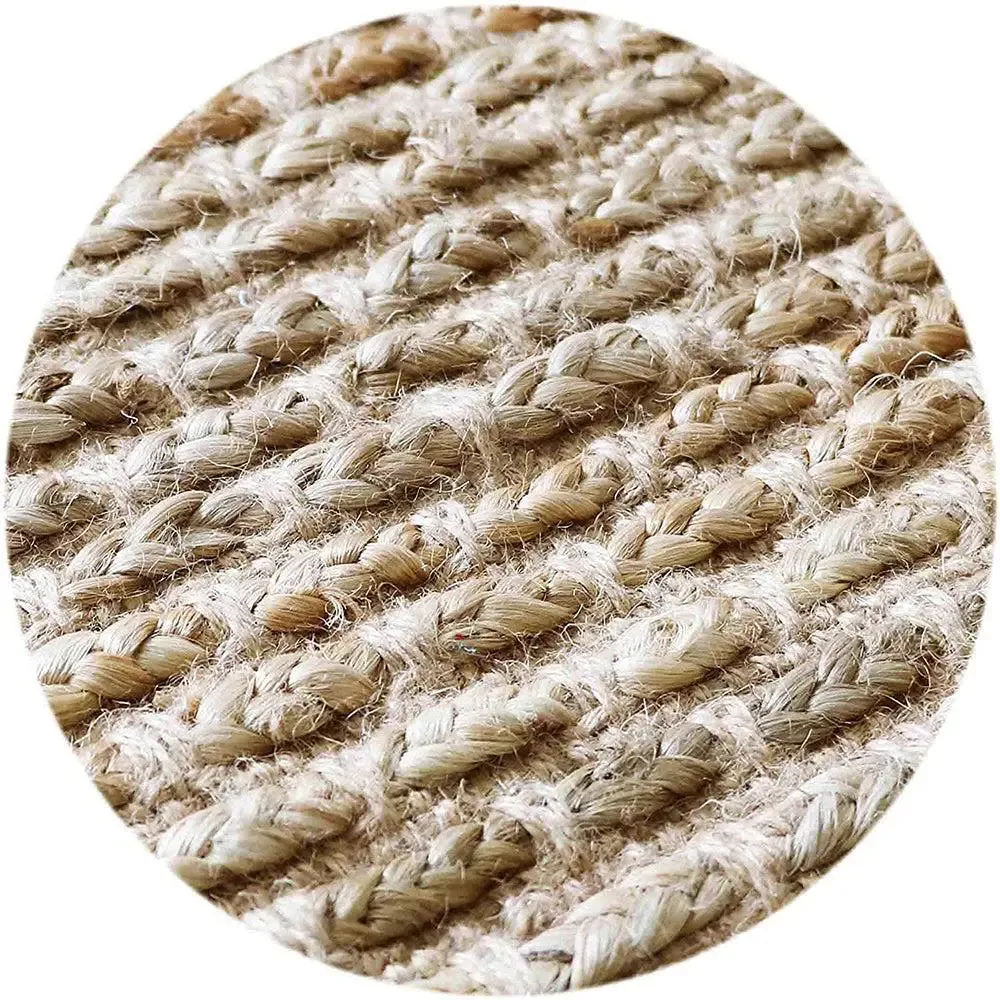 Beige Jute Braided Area Rug (5 x 8) ft