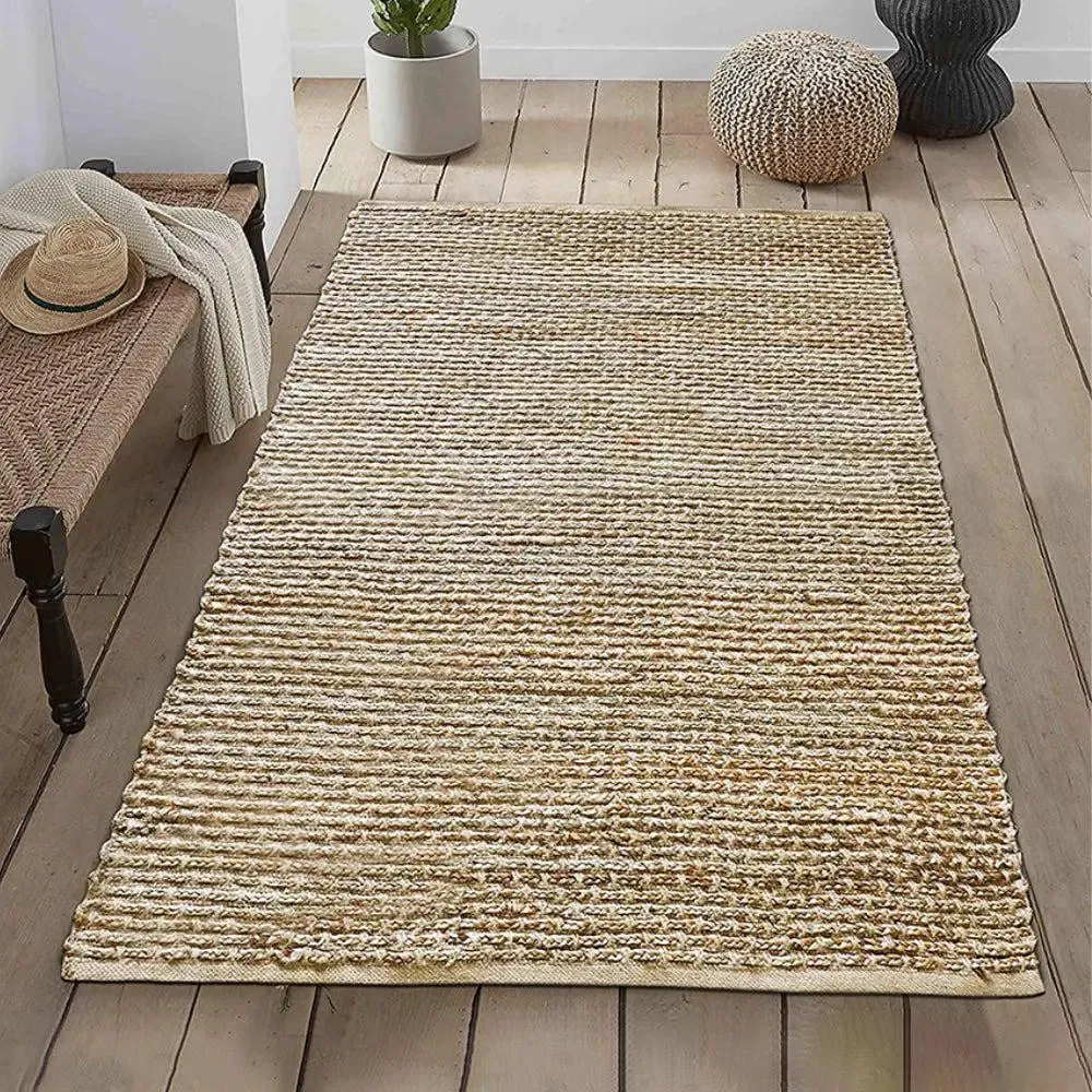 Beige Jute Braided Area Rug (5 x 8) ft
