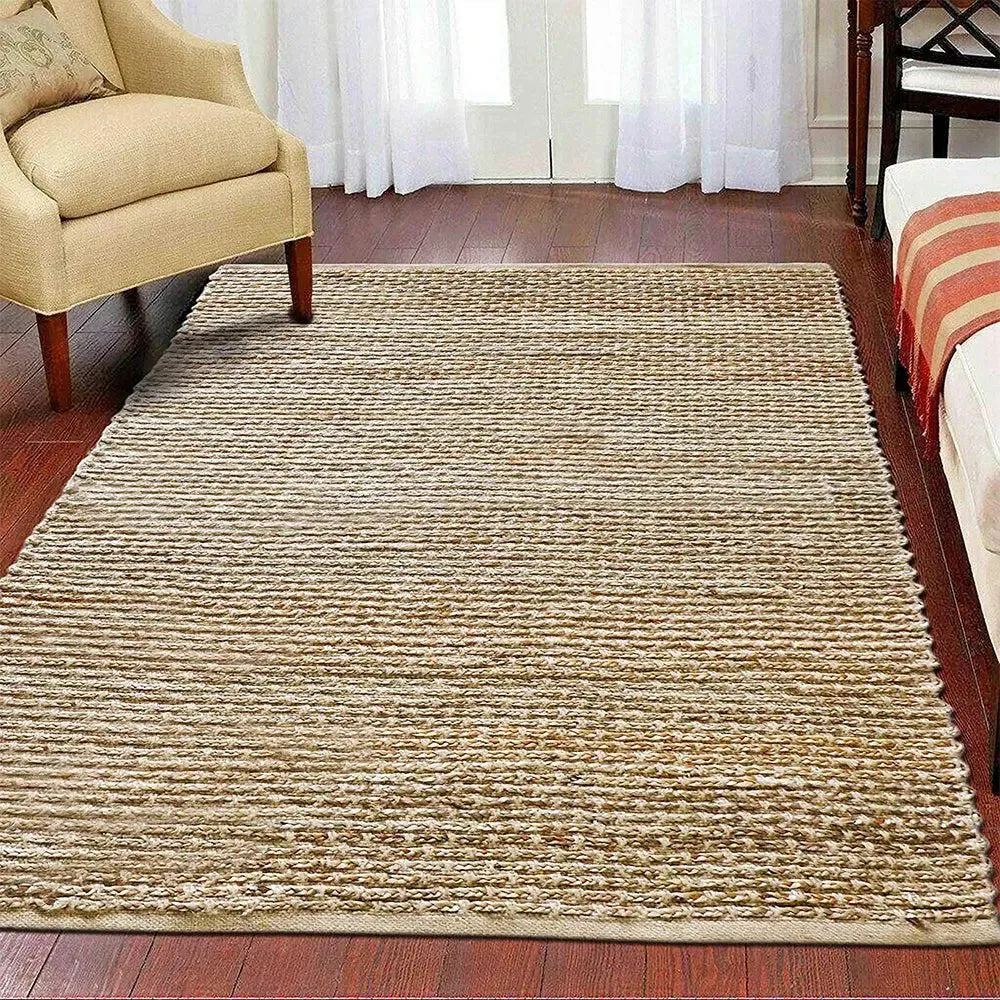 Beige Jute Braided Area Rug (5 x 8) ft