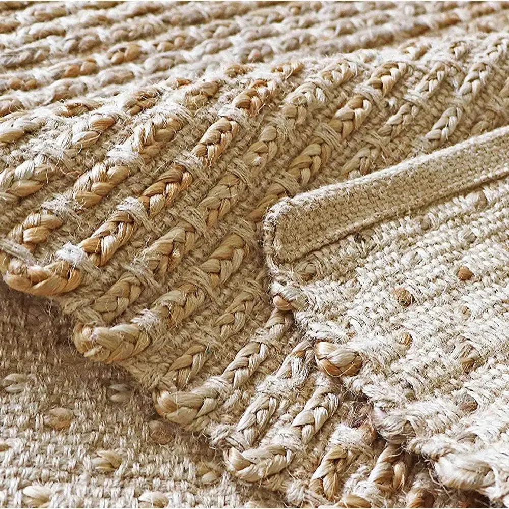 Beige Jute Braided Area Rug (8 x 10) ft