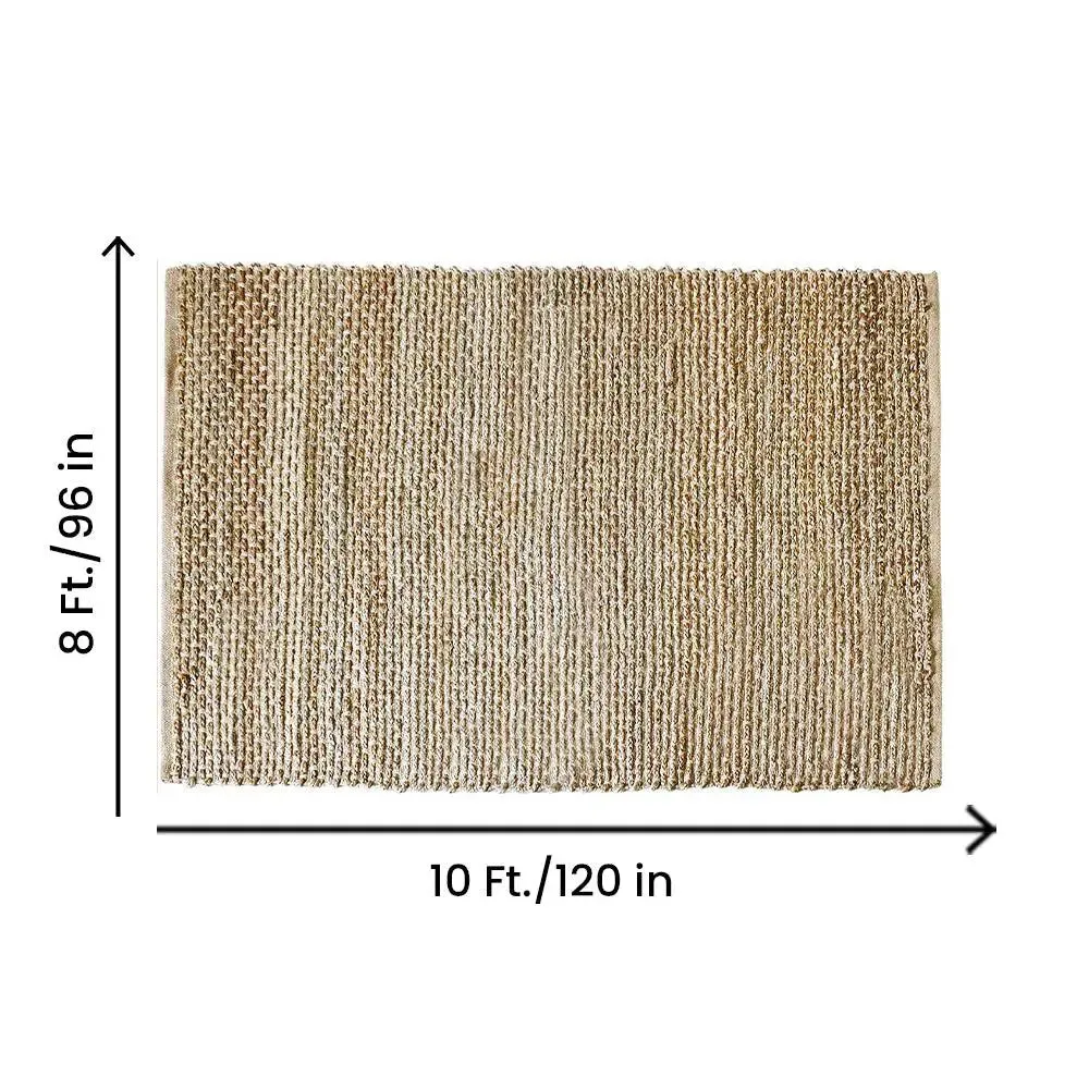 Beige Jute Braided Area Rug (8 x 10) ft