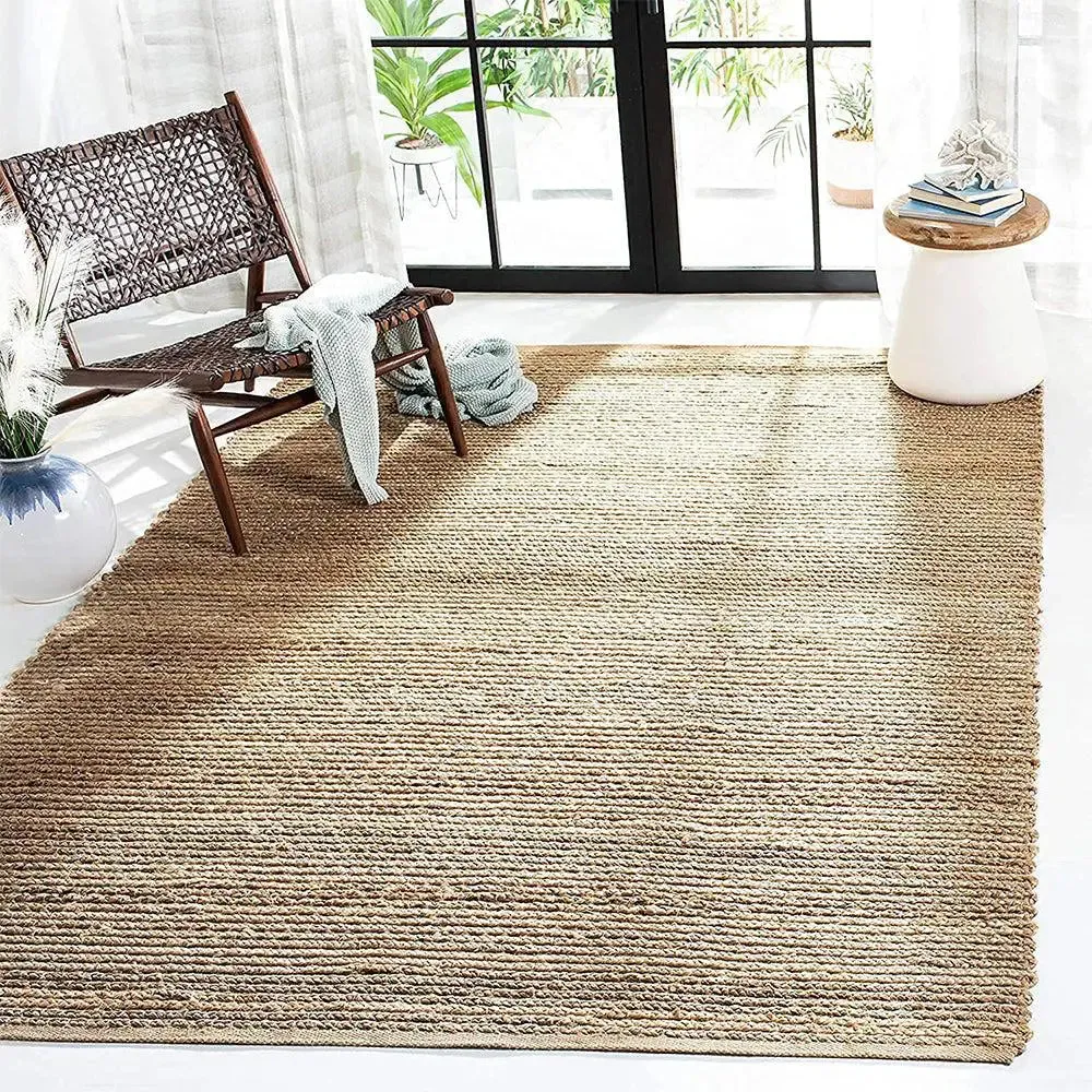 Beige Jute Braided Area Rug (8 x 10) ft