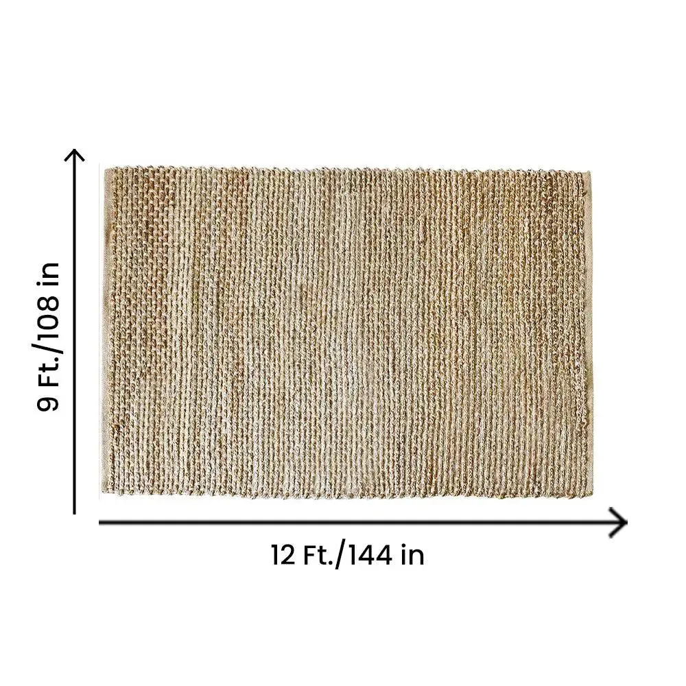Beige Jute Braided Area Rug (9 x 12) ft