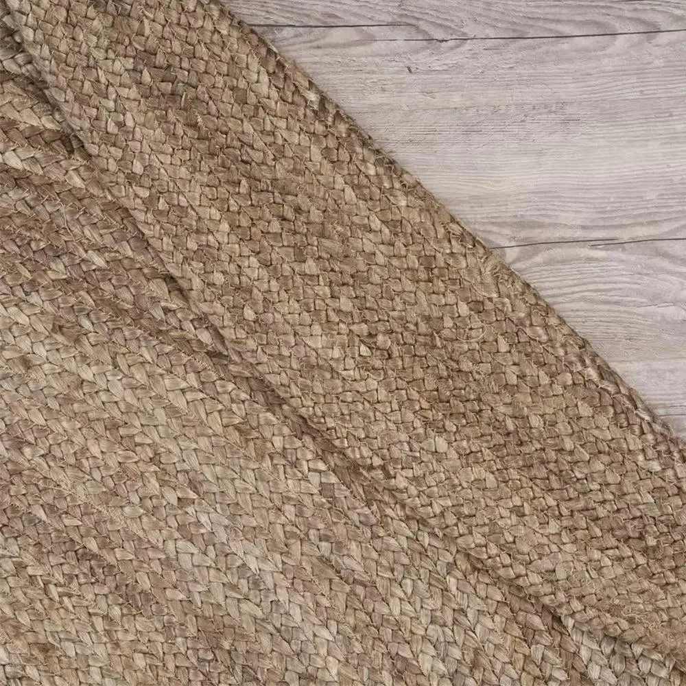 Beige Jute Round Area Rug 3 ft