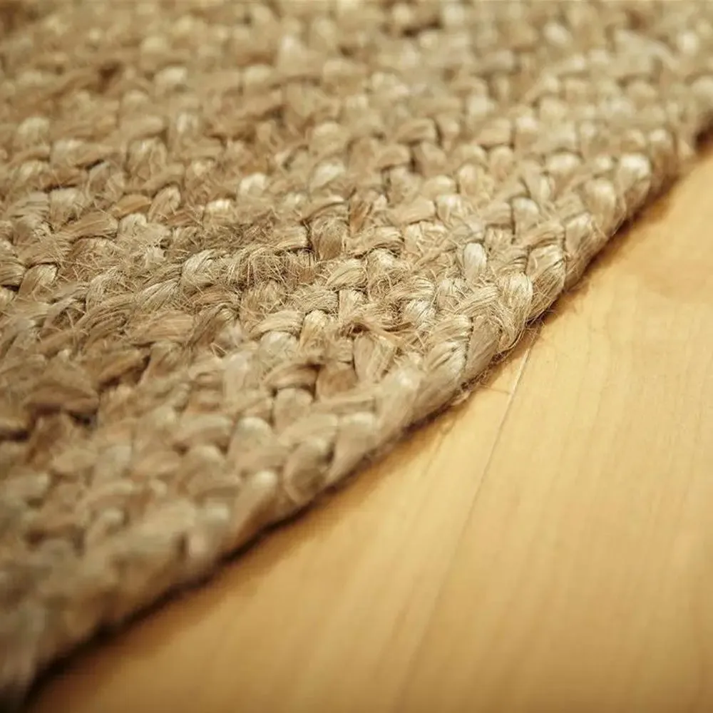 Beige Jute Round Area Rug 3 ft