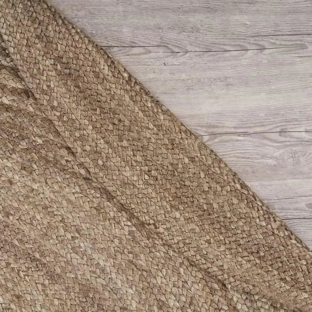 Beige Jute Round Area Rug 8 ft