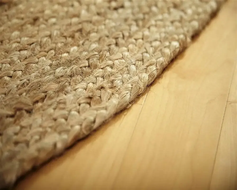 Beige Jute Round Area Rug 8 ft
