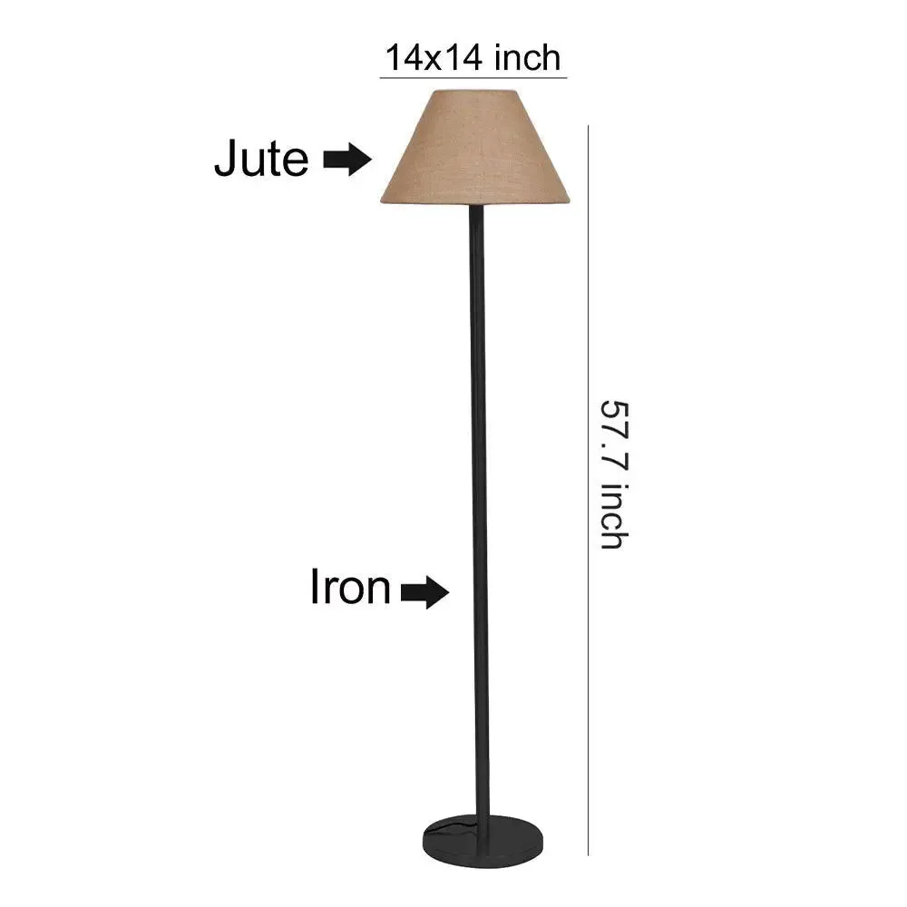 Beige Metal Standing Lamp