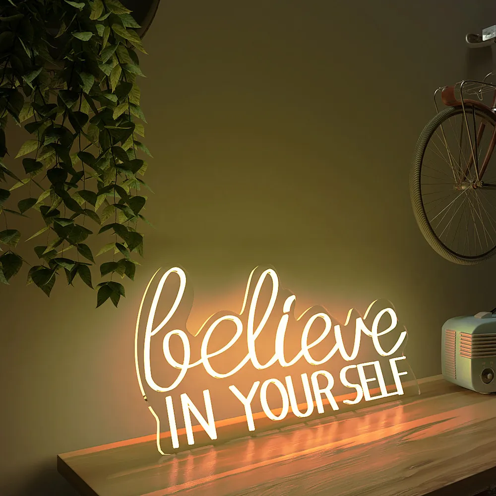 Believe In yourself LED Neon Light (Available in Multiple Colors) Yellow