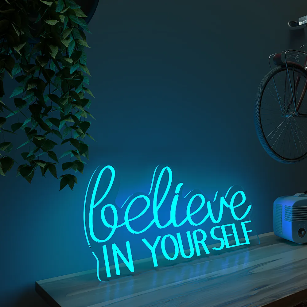 Believe In yourself LED Neon Light (Available in Multiple Colors) Yellow