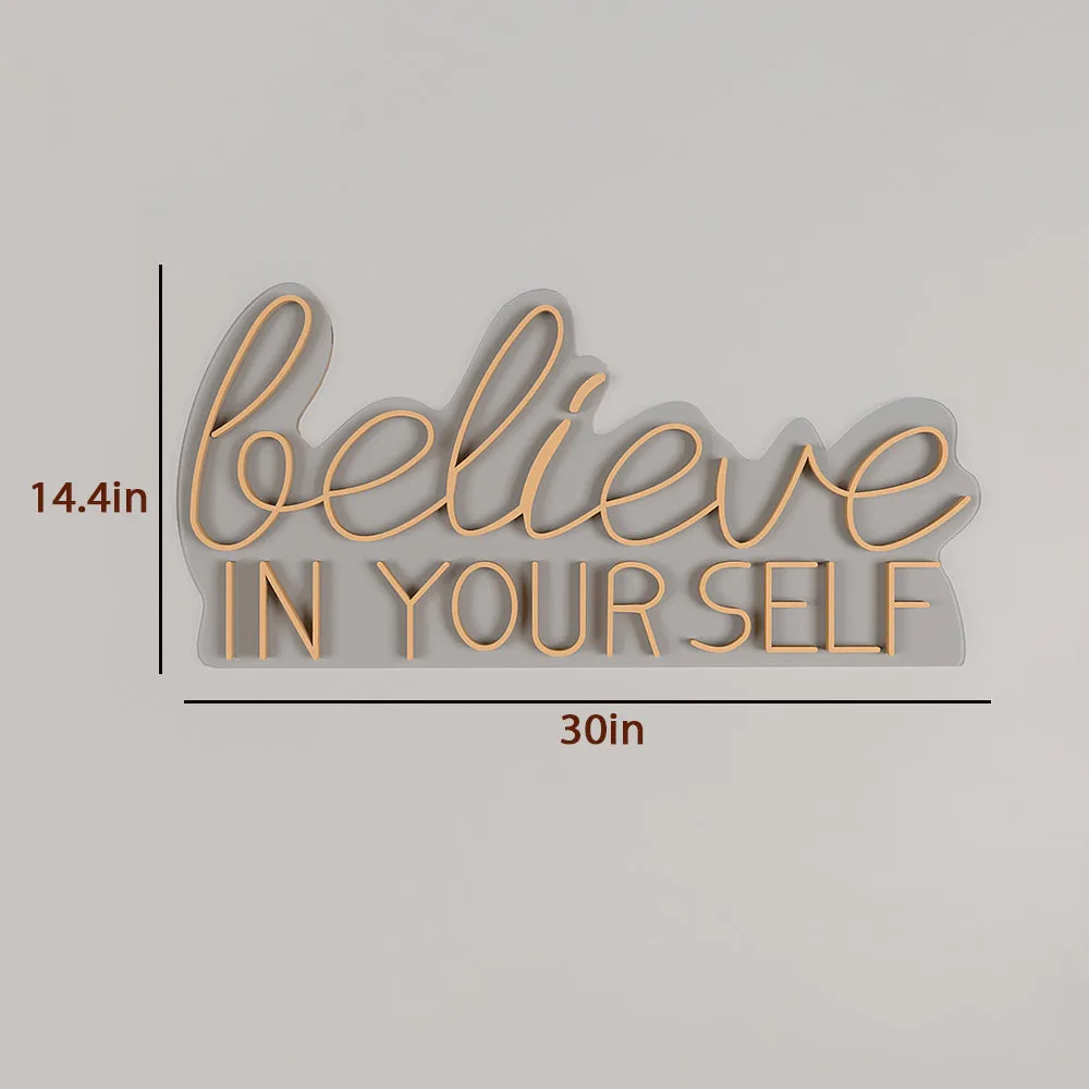 Believe In yourself LED Neon Light (Available in Multiple Colors) Yellow