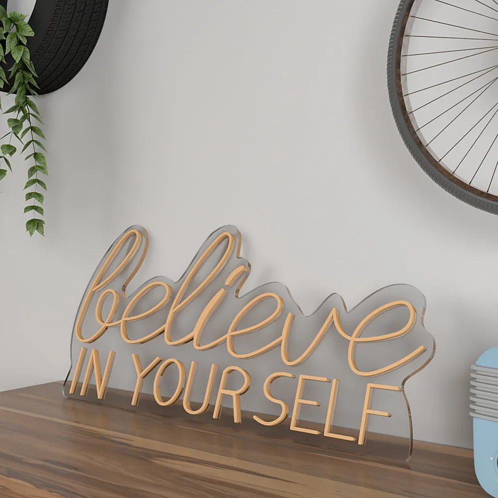 Believe In yourself LED Neon Light (Available in Multiple Colors) Yellow