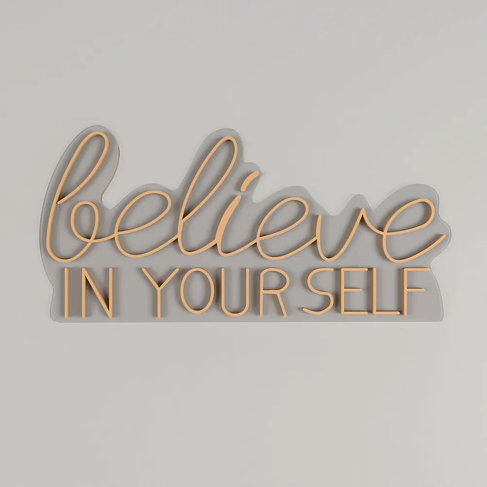 Believe In yourself LED Neon Light (Available in Multiple Colors) Yellow