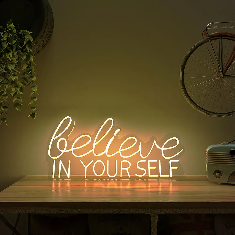 Believe In yourself LED Neon Light (Available in Multiple Colors) Yellow