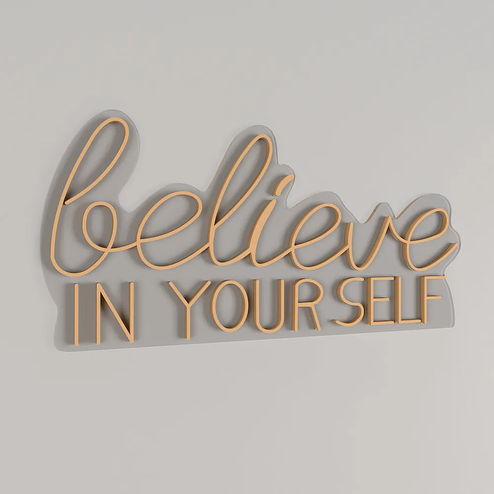 Believe In yourself LED Neon Light (Available in Multiple Colors) Yellow