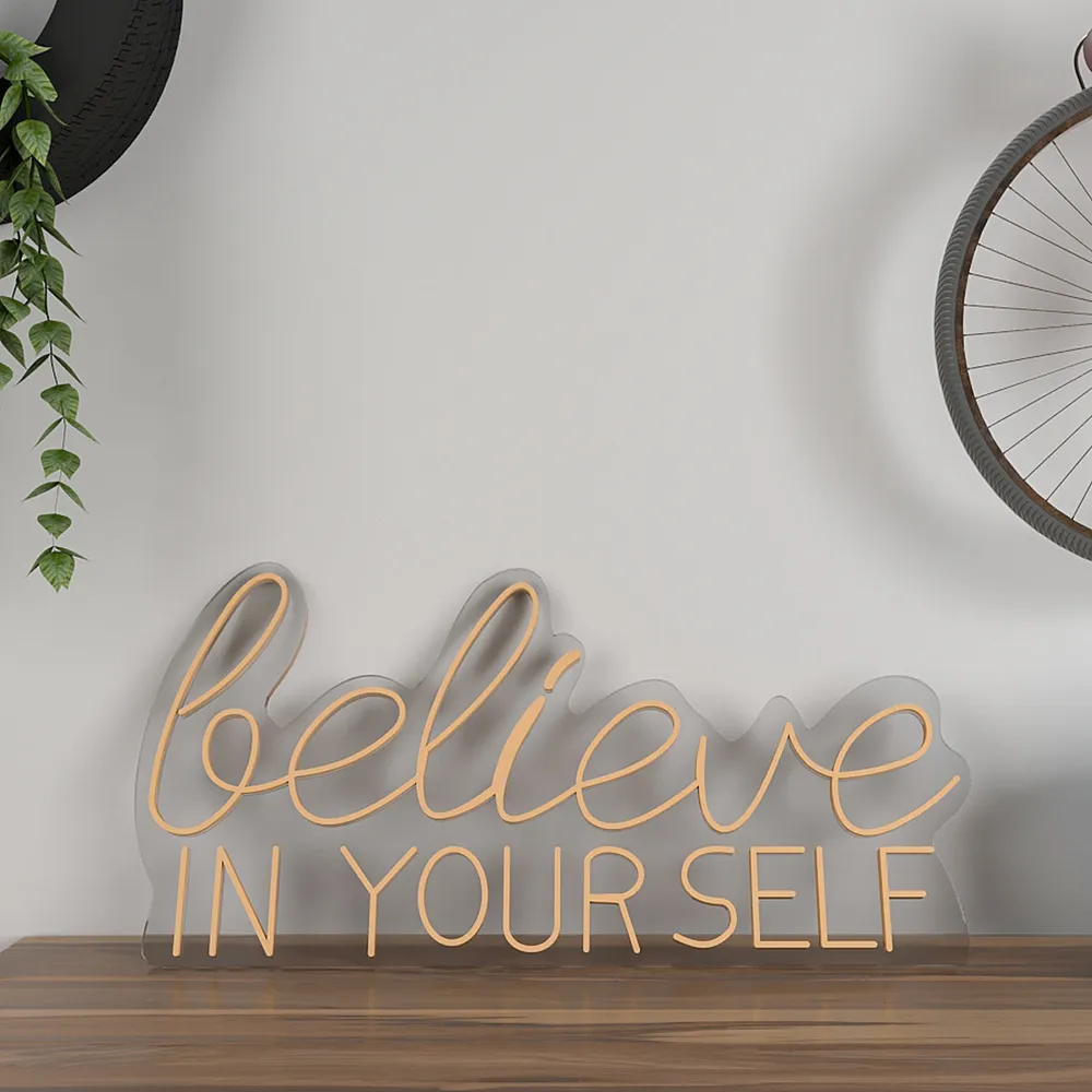 Believe In yourself LED Neon Light (Available in Multiple Colors) Yellow
