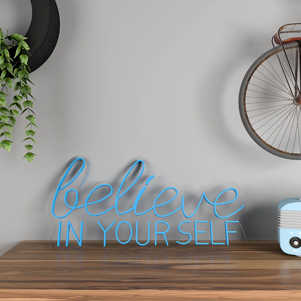 Believe In yourself LED Neon Light (Available in Multiple Colors) Yellow