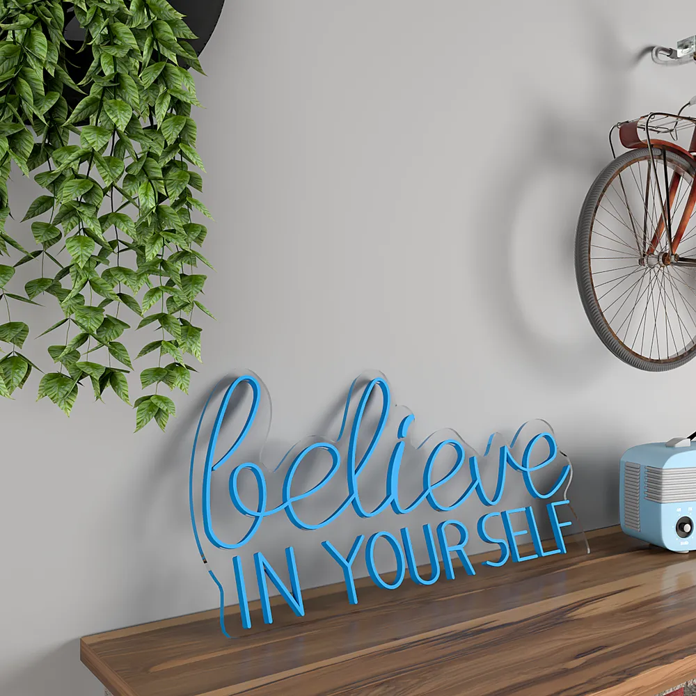 Believe In yourself LED Neon Light (Available in Multiple Colors) Yellow