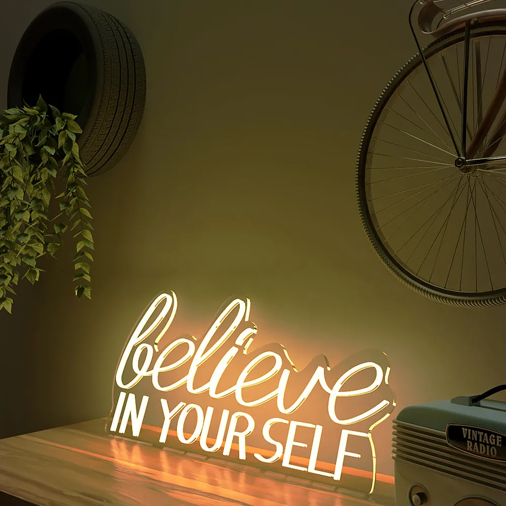Believe In yourself LED Neon Light (Available in Multiple Colors) Yellow