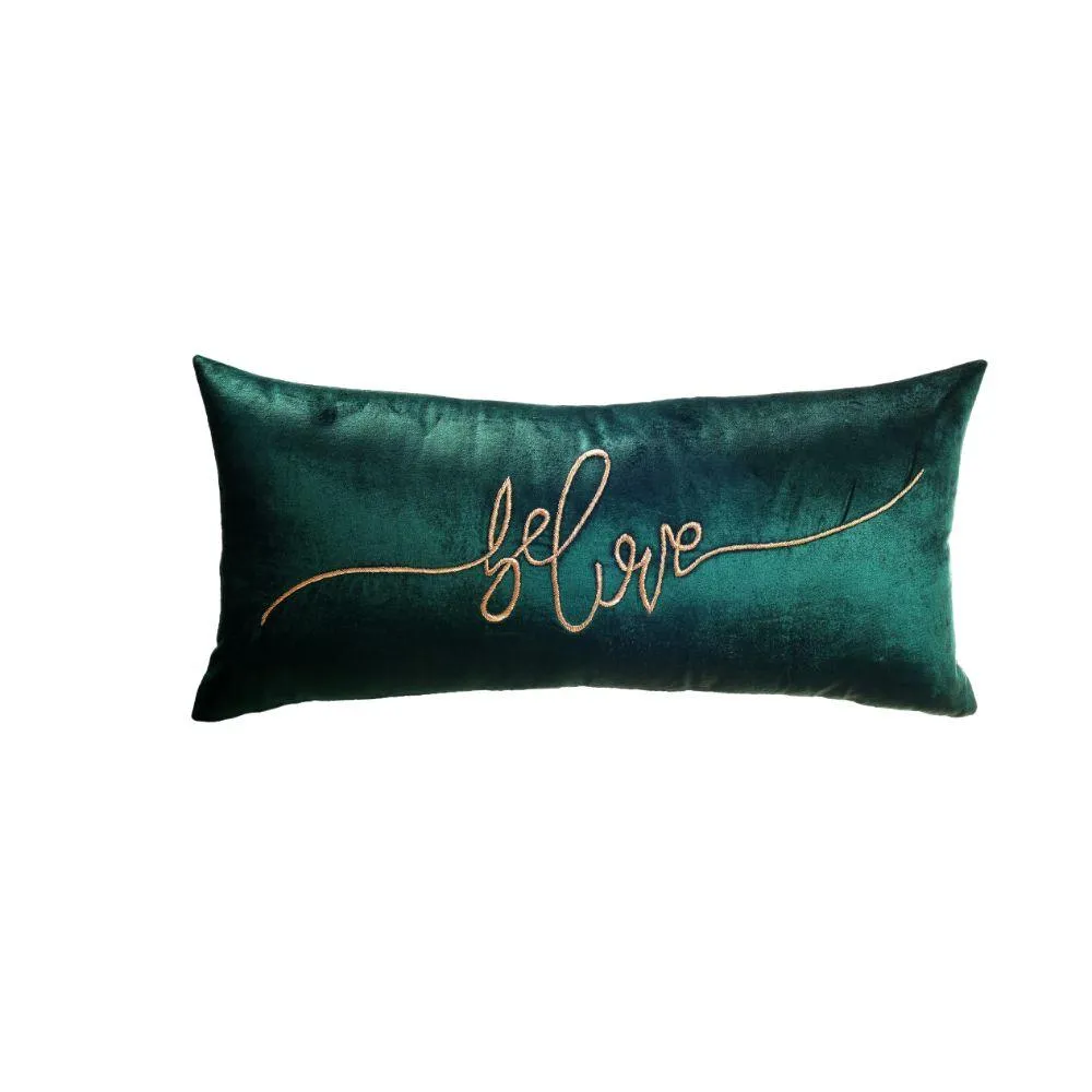 Belive (Green) Velvet Pillow