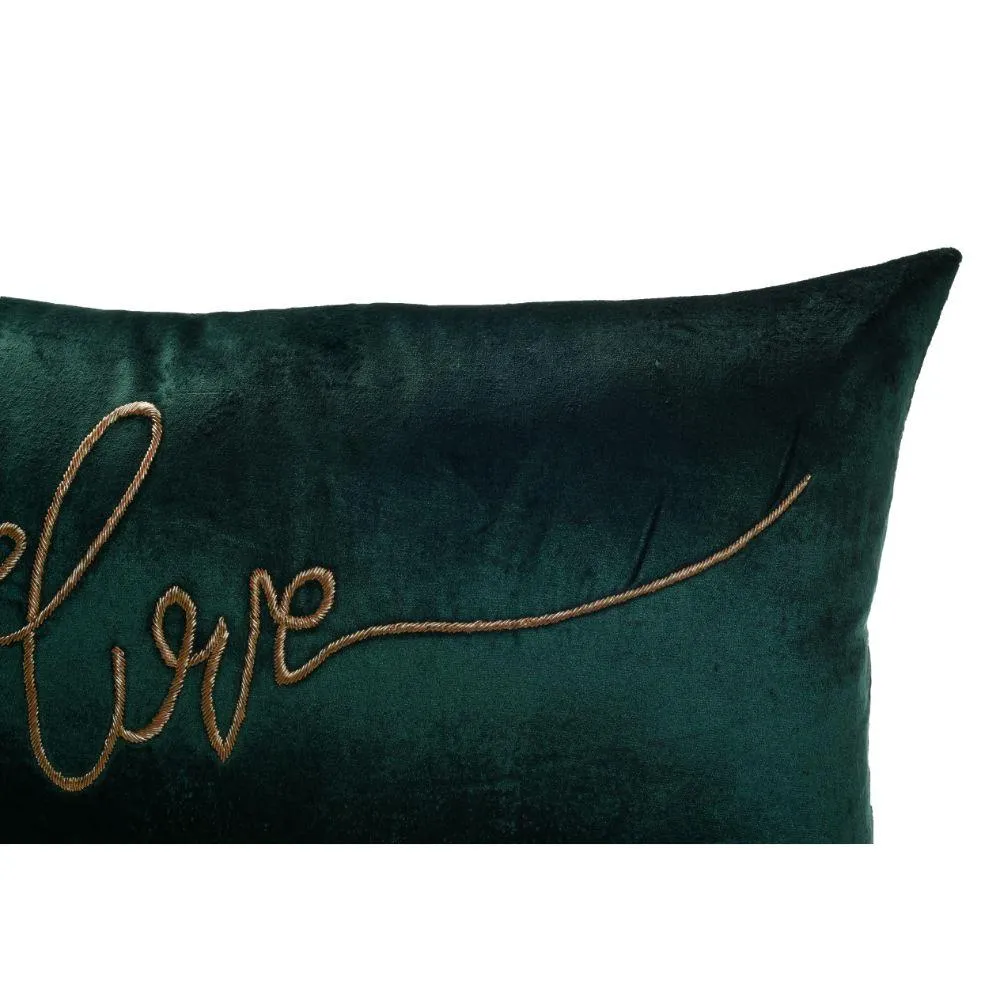 Belive (Green) Velvet Pillow