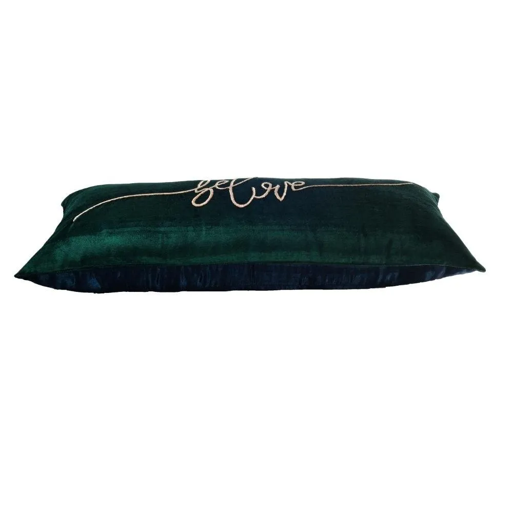Belive (Green) Velvet Pillow