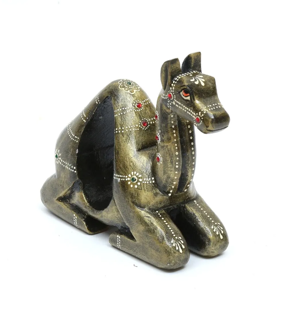 Bell Encarved In Camel Artistic Animal Figurine / Showpiece