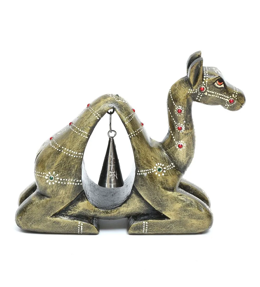 Bell Encarved In Camel Artistic Animal Figurine / Showpiece