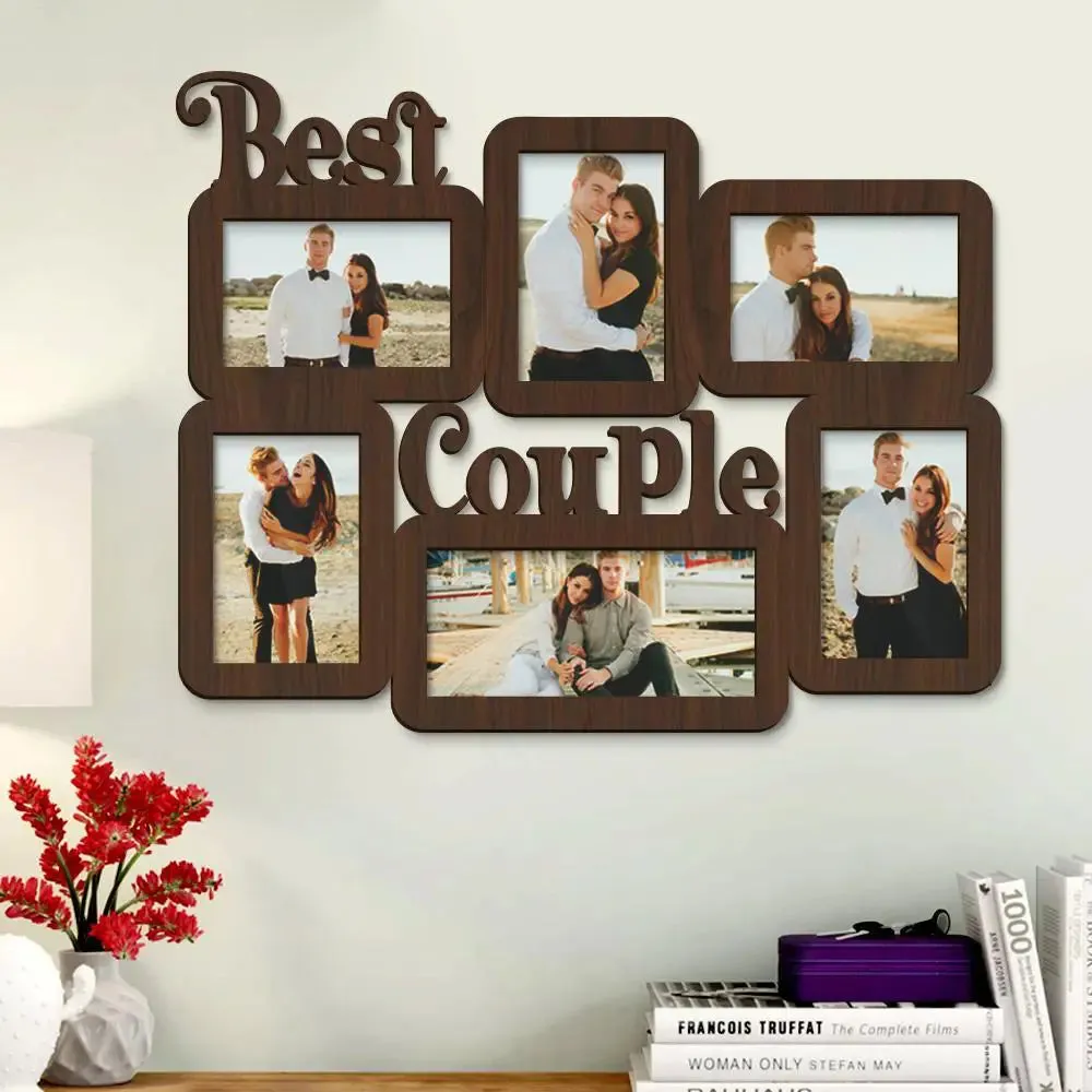 Best Couple Hanging Photo Frame in Walnut Finish Regular