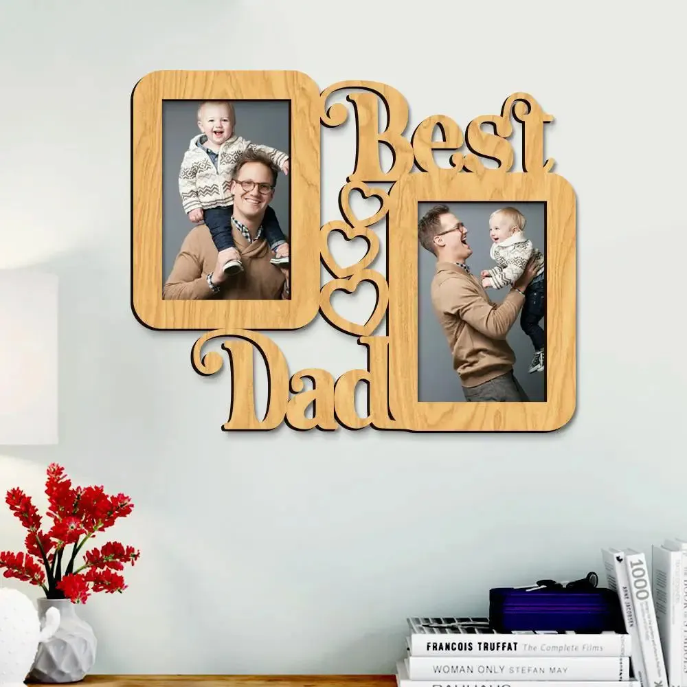 Best Dad Hanging Photo Frame in Oak Finish