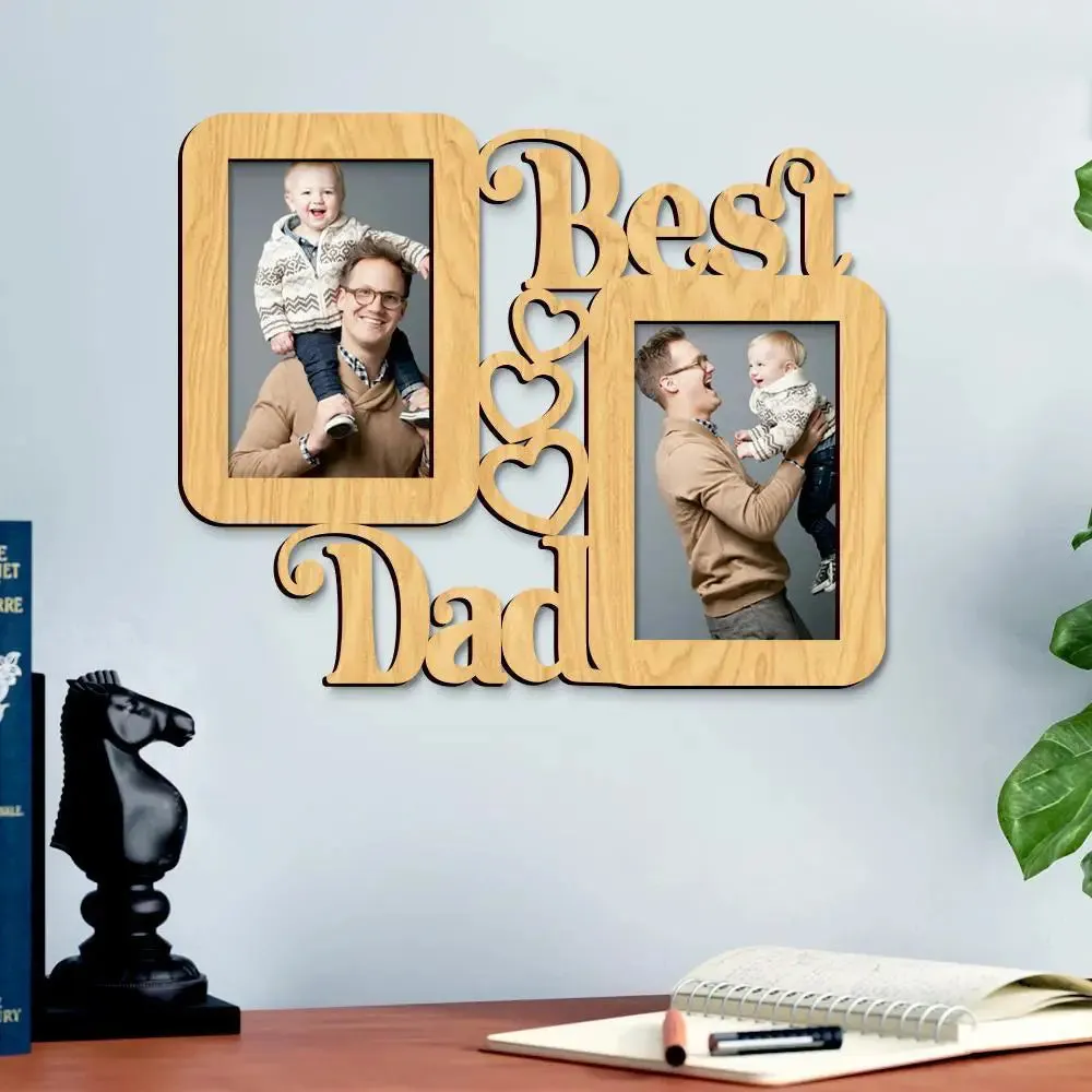 Best Dad Hanging Photo Frame in Oak Finish