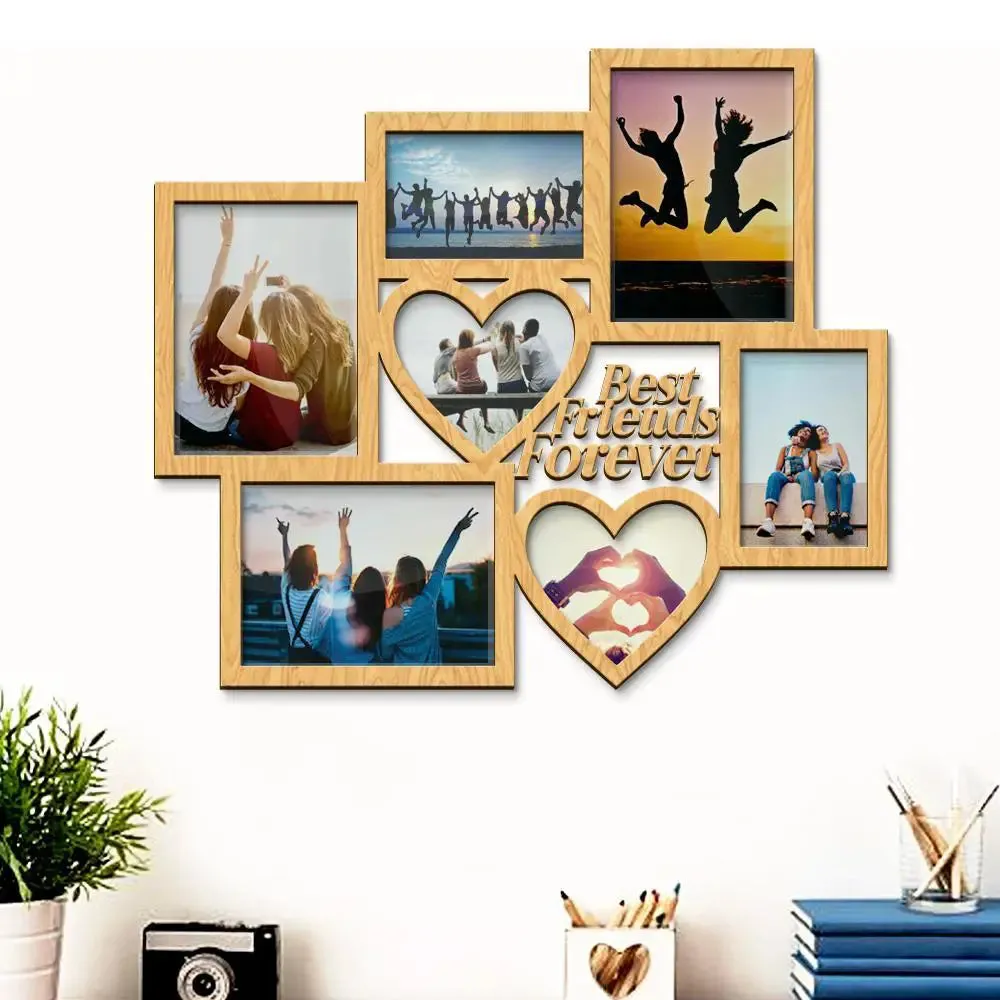 Best Friends Forever Hanging Photo Frame in Oak Finish