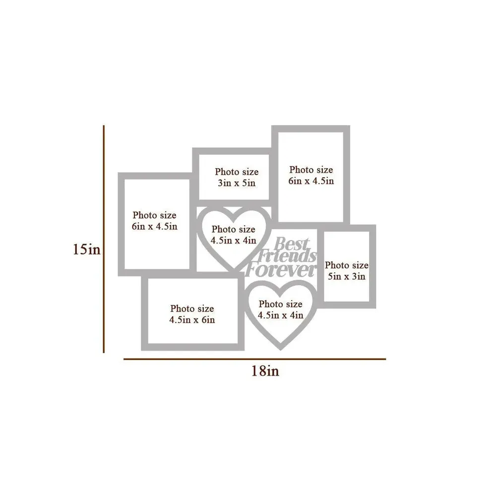 Best Friends Forever Hanging Photo Frame in Oak Finish